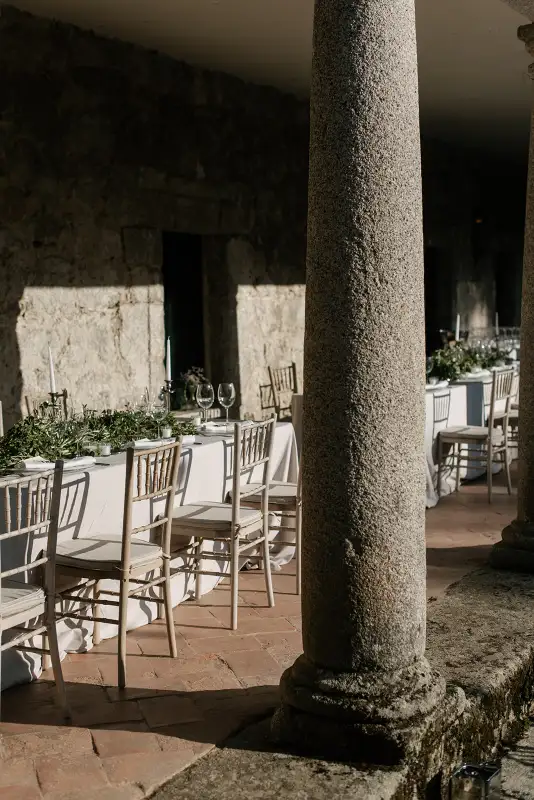 Detalles de la decoración de una boda